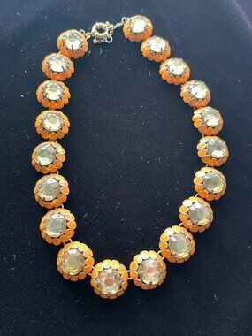 JCrew Citrine Statement Bottelcap Necklace